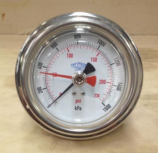Pressure Gauge 100mm Rear Entry 0/600 kPa Adjustable Pointer AC Pools