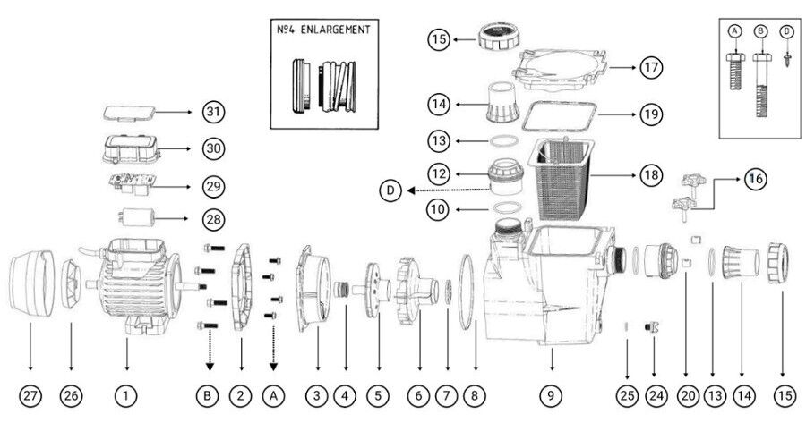 Poolrite Gemini SQ Pump Parts