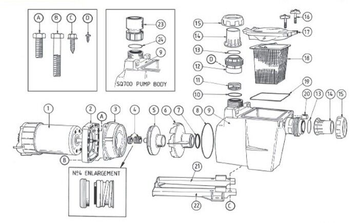 Poolrite SQI Pump Parts