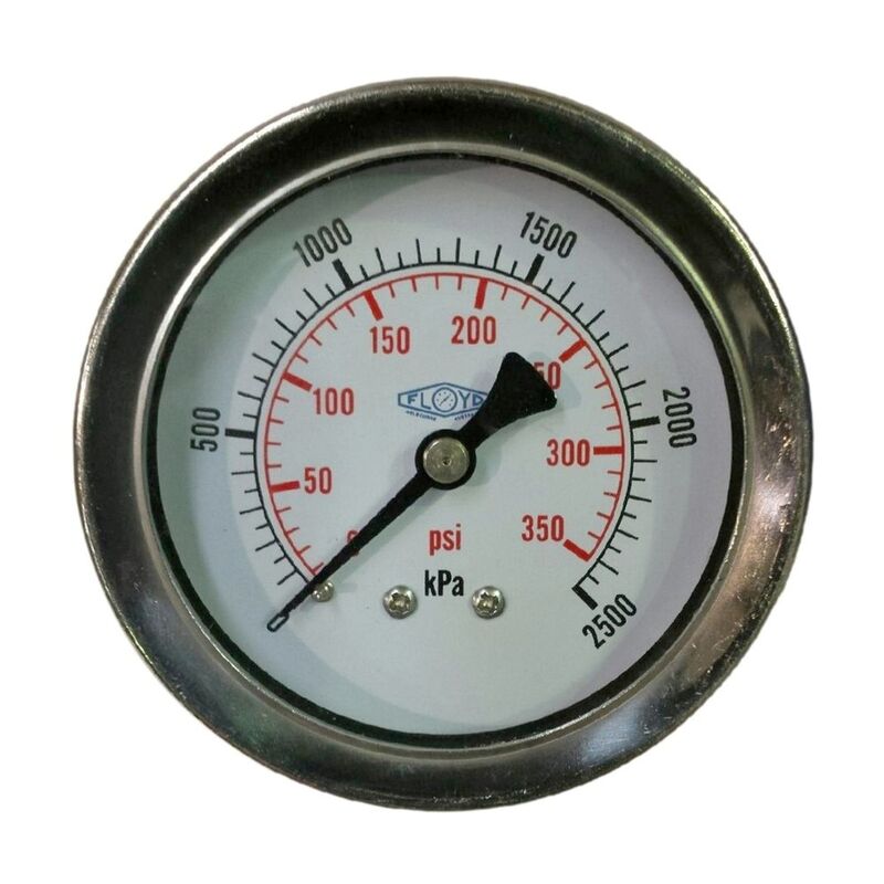 Floyd Pressure Gauge 63mm Rear Entry 2500 kPa Stainless Steel