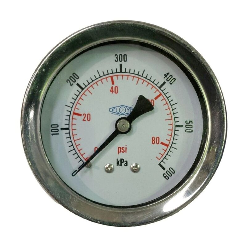 Floyd Pressure Gauge 63mm Rear Entry 600 kPa Stainless Steel