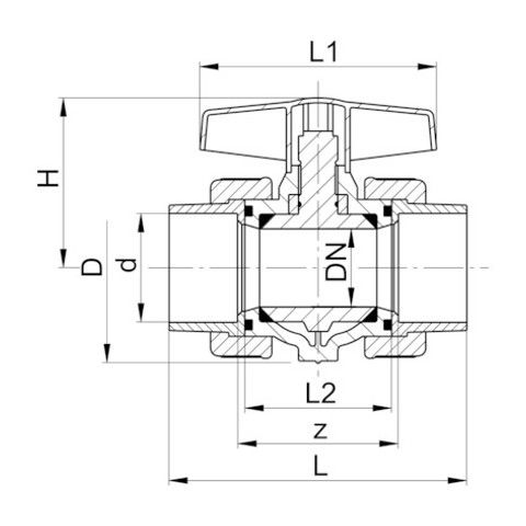 Georg Fischer GF Type 355 Ball Valve  20mm