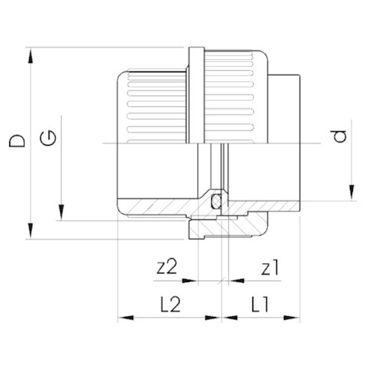 Georg Fischer PVC Barrel Union 15mm