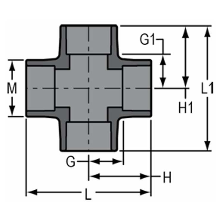 Georg Fischer PVC Cross Fitting 100mm