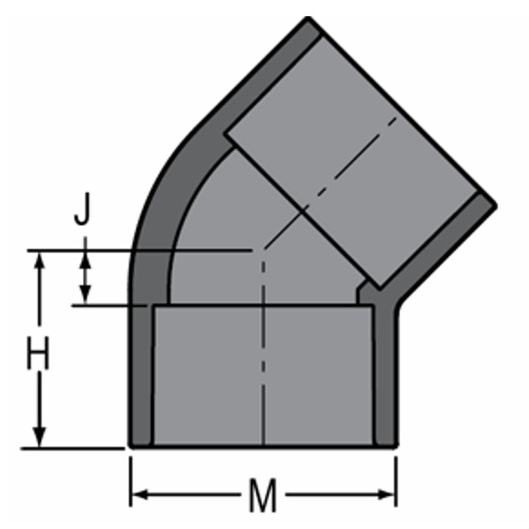 Georg Fischer PVC Elbow 45 20mm