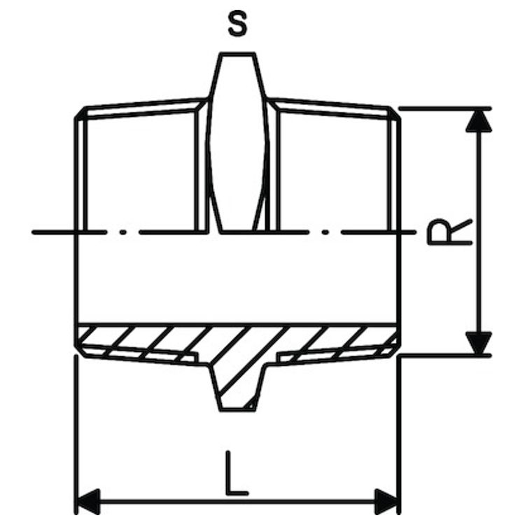 Georg Fischer PVC Hex Nipple BSP 15mm