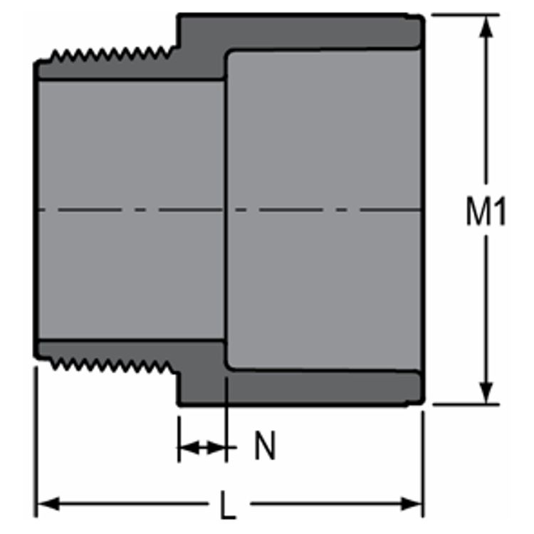 Georg Fischer PVC MI Adaptor NPT 100mm