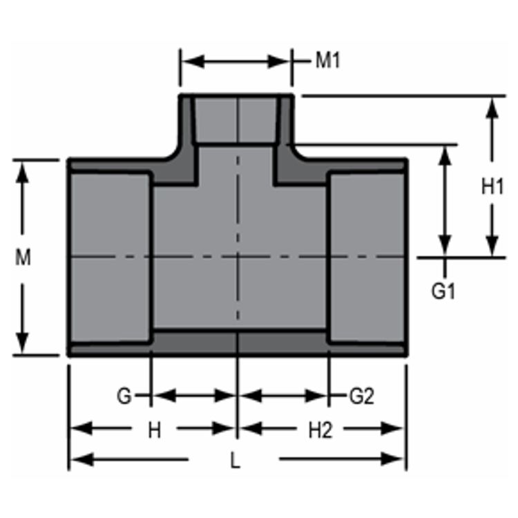 Georg Fischer PVC Reducing Tee 100mm x 100mm x 80mm