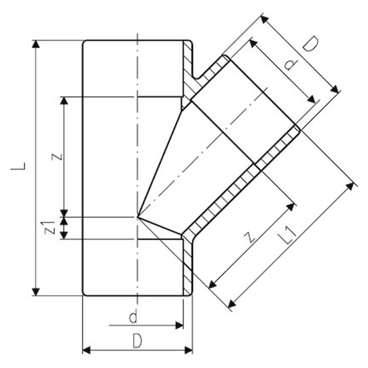 Georg Fischer PVC Tee 45 20mm