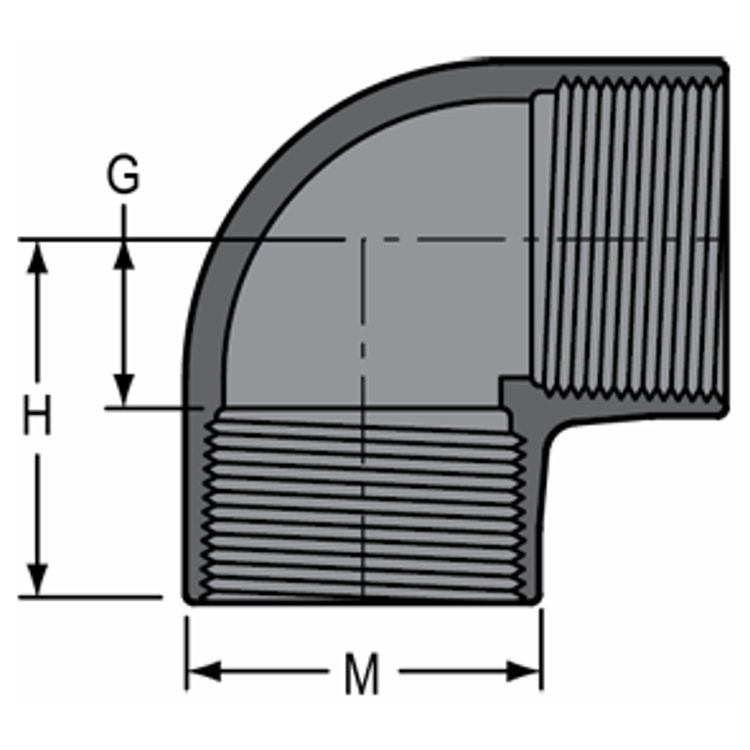 Georg Fischer PVC Threaded Elbow 90 NPT 100mm