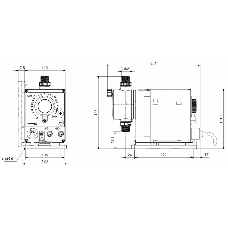 Grundfos DDE610B Dosing Pump 6LPH Manual Control