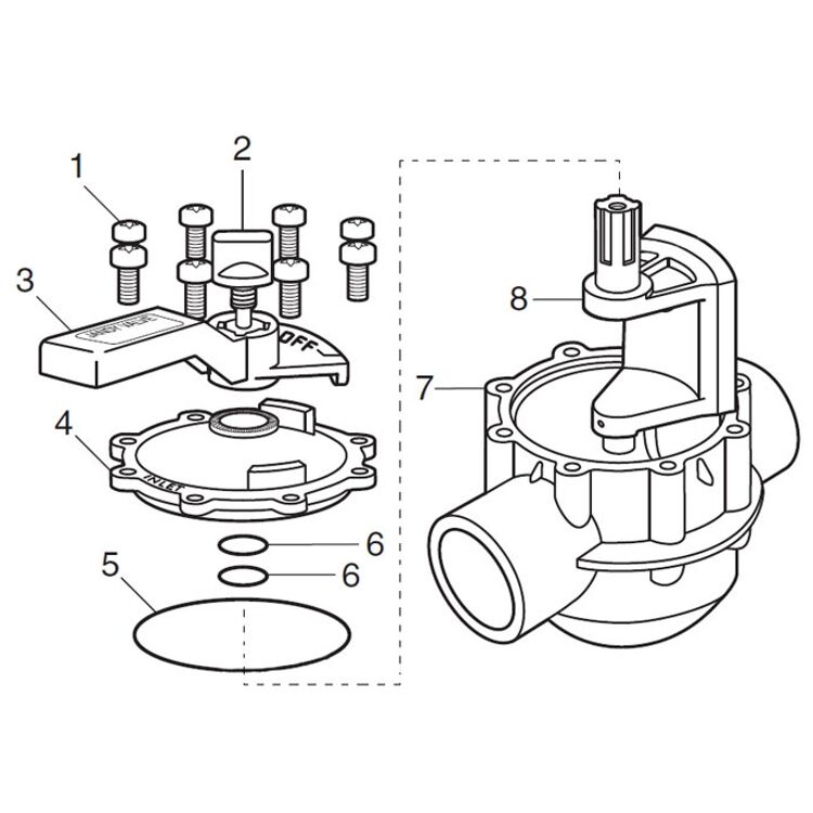 Jandy Never Lube Two Three Way Valve Handle