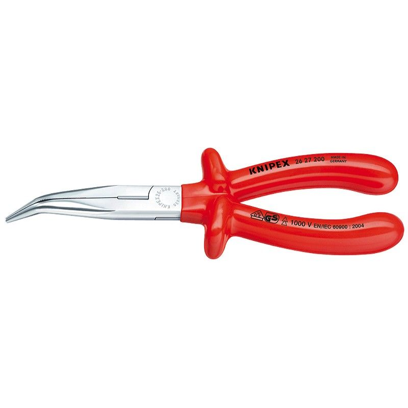 Knipex Insulated Snipe Nose Pliers 200mm Angled Tips 2627200