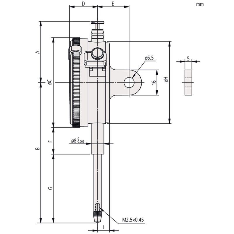 Mitutoyo Dial Indicator Metric 20mm 2050A