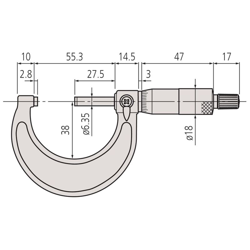 Mitutoyo Outside Micrometer Metric 25mm 50mm 103138