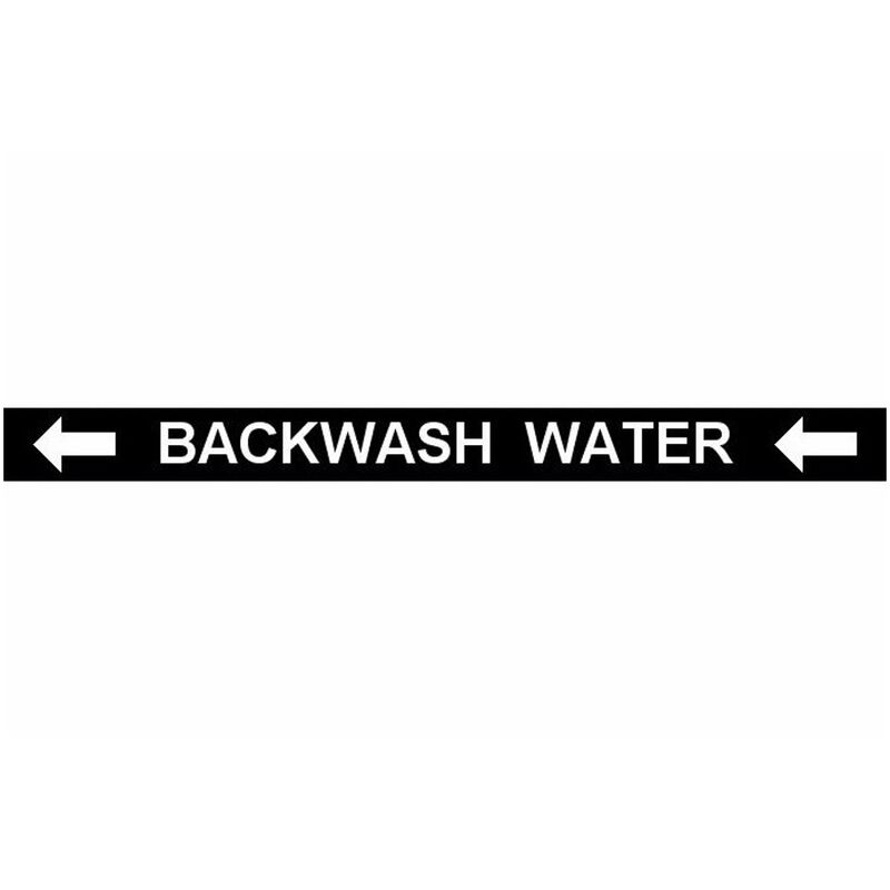 Pipe Label Backwash Water Left