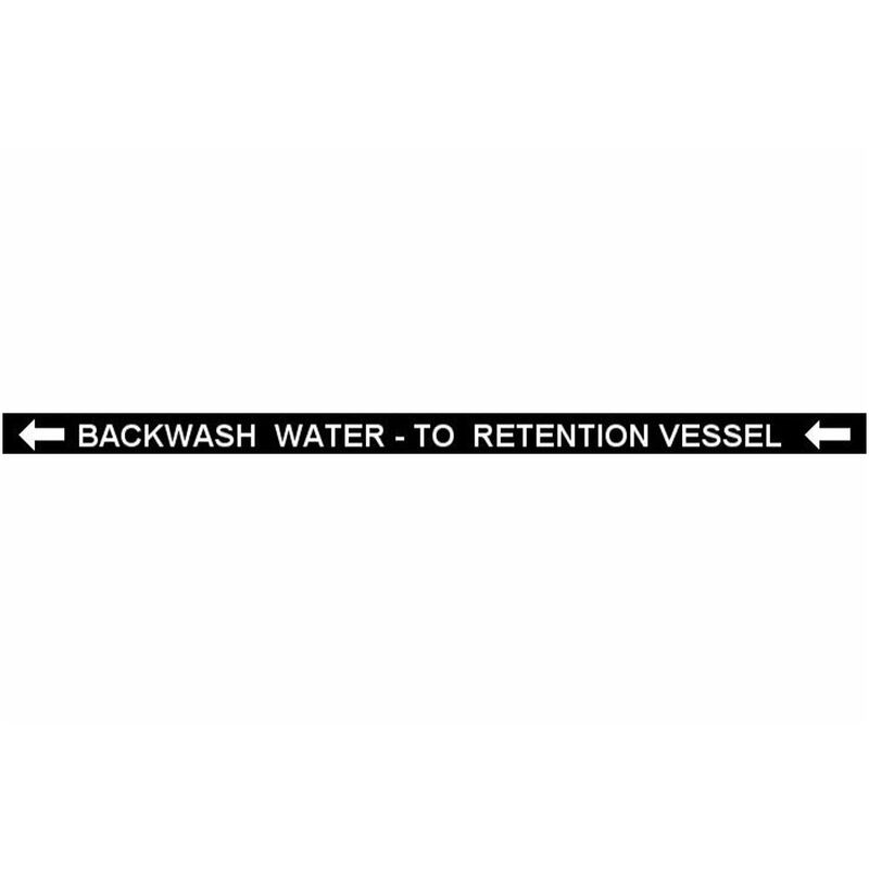 Pipe Label Backwash Water To Retention Vessel Left