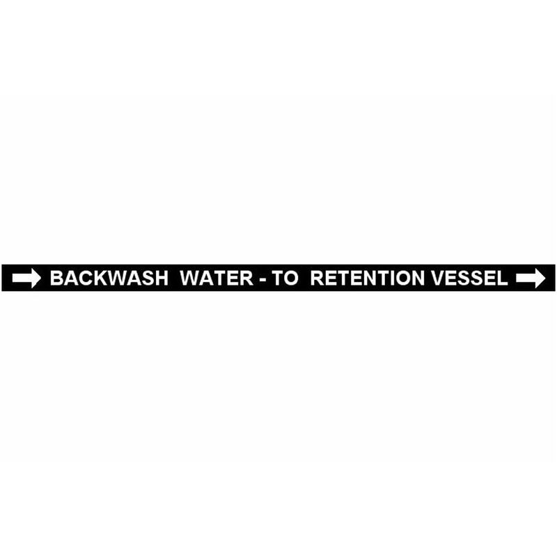 Pipe Label Backwash Water To Retention Vessel Right