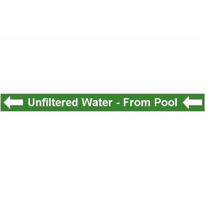 Pipe Label Unfiltered Water From Pool Left