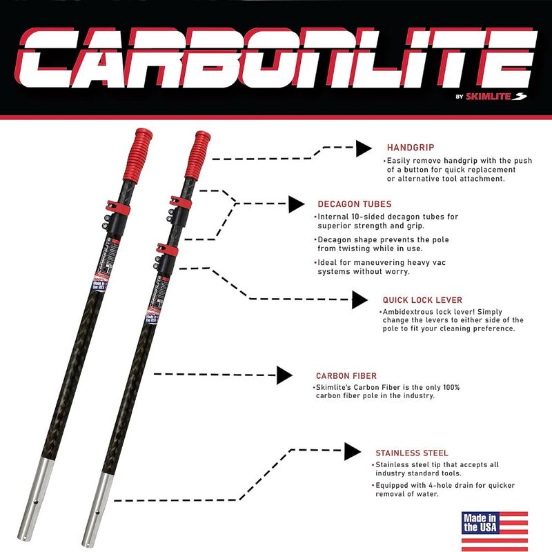 Skimlite Telescopic Pool Pole CarbonLite CL823 2m 7m