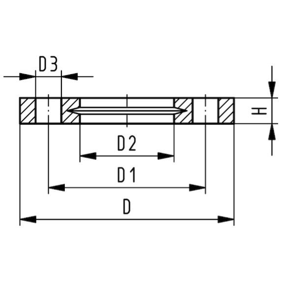 Stainless Steel Backing Ring 100mm Table DE