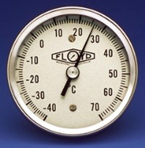 Temperature Gauge 80mm Dial   Rear Stem   050C Stainless Steel