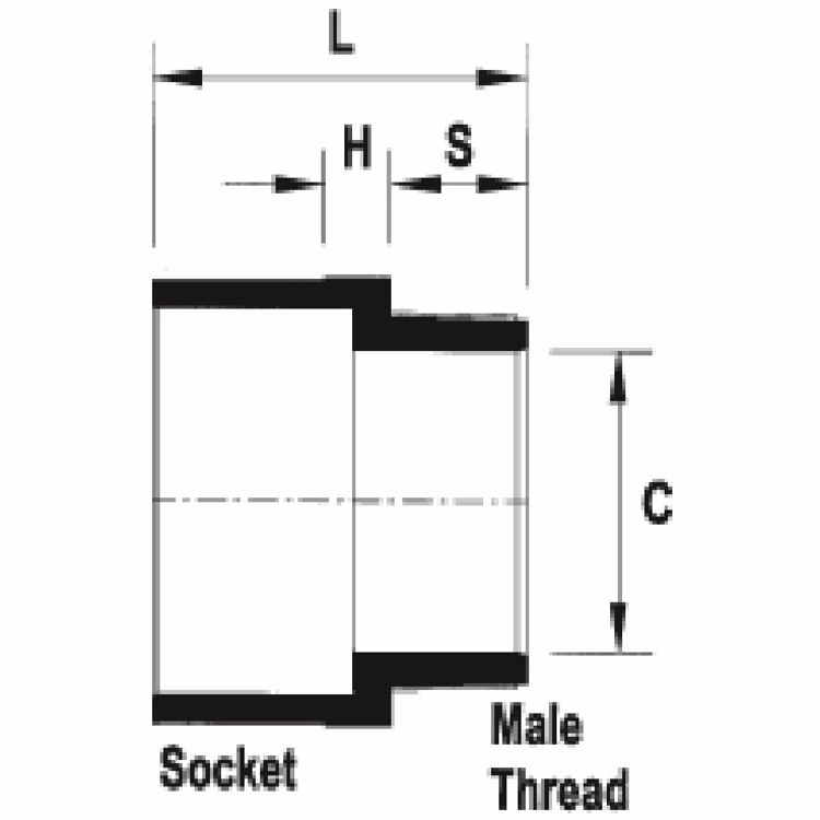 Vinidex PVC MI Adaptor BSP 100mm