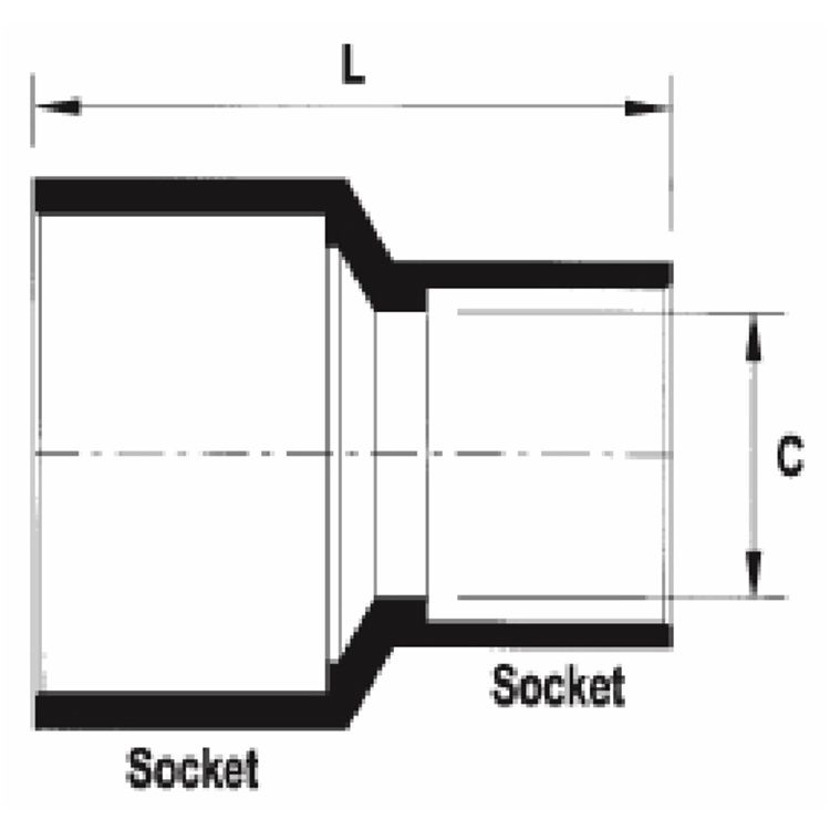 Vinidex PVC Reducing Coupling 40mm x 32mm