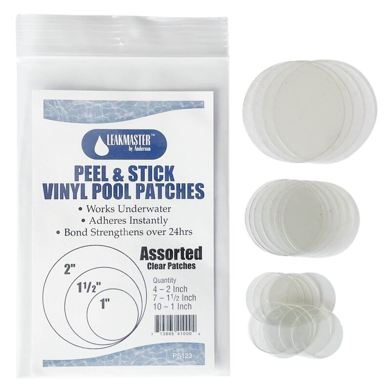 Vinyl Pool Liner Repair Patches Assorted Sizes Peel and Stick