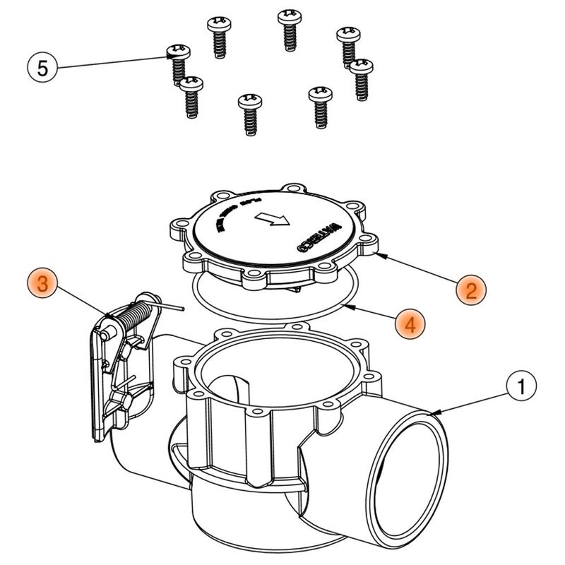 Waterco Flow Check Valve Lid Flap ORing 14876