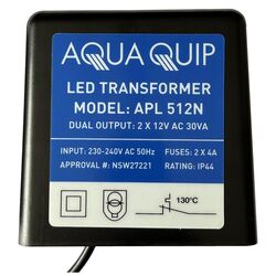Aquaquip Pool Light Transformer 12v 60 Watt Dual Output