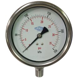 Floyd Pressure Gauge
100mm Dial - 250 kPa
(Bottom Connection)