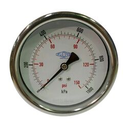 Floyd Pressure Gauge 100mm Rear Entry 1000 kPa Stainless Steel