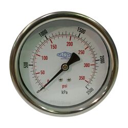 Floyd Pressure Gauge 100mm Rear Entry 2500 kPa Stainless Steel