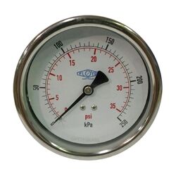 Floyd Pressure Gauge 100mm Rear Entry 250 kPa Stainless Steel