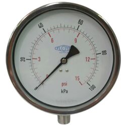 Floyd Pressure Gauge 150mm Bottom Entry 100 kPa Stainless Steel