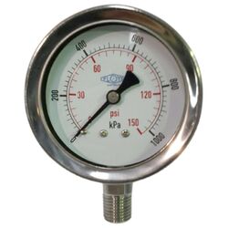 Floyd Pressure Gauge 63mm Bottom Entry 1000 kPa Stainless Steel