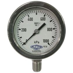 Floyd H-Duty Pressure Gauge
63mm Dial - 1000 kPa
(Bottom Connection)