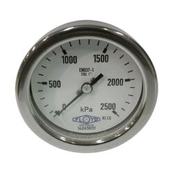 Floyd Pressure Gauge 63mm Rear Entry 2500 kPa Stainless Steel
