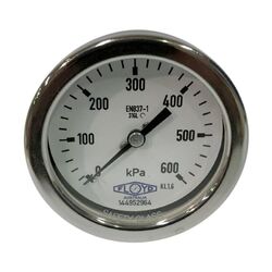 Floyd Pressure Gauge 63mm Rear Entry 600 kPa Stainless Steel