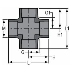 Georg Fischer PVC Cross Fitting 100mm