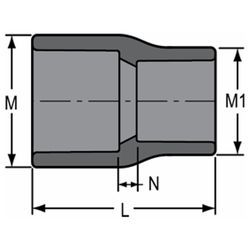 Georg Fischer PVC Reducing Coupling 100mm x 80mm