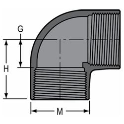 Georg Fischer PVC Threaded Elbow 90 NPT 15mm