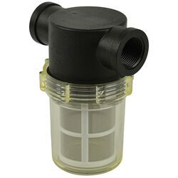 Inline Water Filter Large Polypropylene Body NPT Clear Bowl White SS Screen