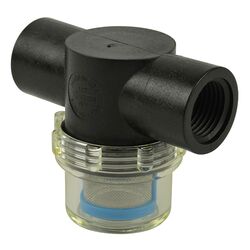 Inline Water Filter - Low Profile
Polypropylene Body - ½" NPT
Clear Bowl - Blue SS Screen