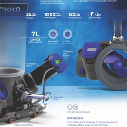 Kokido Vektro Orkka Rechargeable Pool and Spa Vacuum EV380