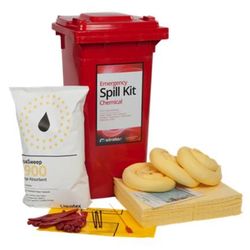 Liquid Chemical Spill Kit 120 Litre Wheeled Bin Economy Model