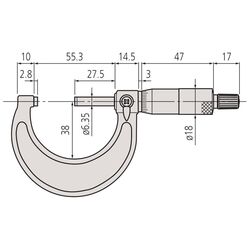 Mitutoyo Outside Micrometer Metric 25mm 50mm 103138