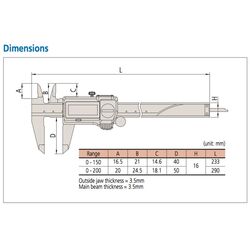 Mitutoyo Waterproof Vernier Caliper 150mm 500-752-20