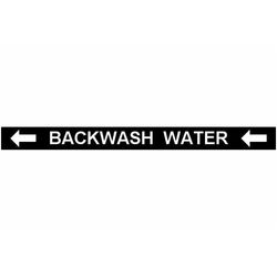Pipe Label Backwash Water Left
